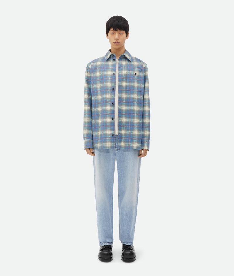 Bottega Veneta Relaxed Fit Flannel-Printed Leather Shirt » RM's Stylish Debut as Bottega Veneta's Brand Ambassador Bottega Veneta Relaxed Fit Flannel-Printed Leather Shirt