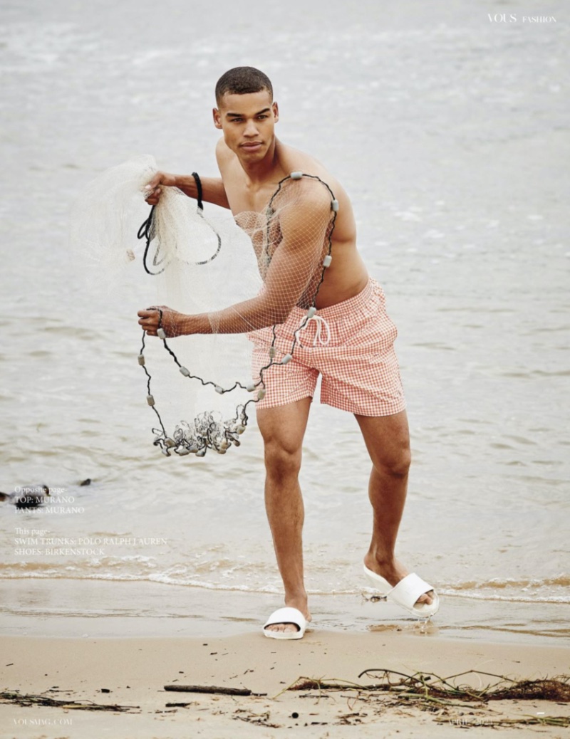 » Style & Sand: Damian Baugh Hits the Beach for Vous Man Damian Baugh 2023 Vous 002