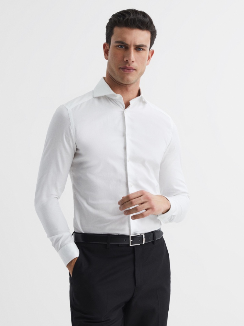 Dress Shirt REISS Storm Cotton Twill Slim Fit Shirt