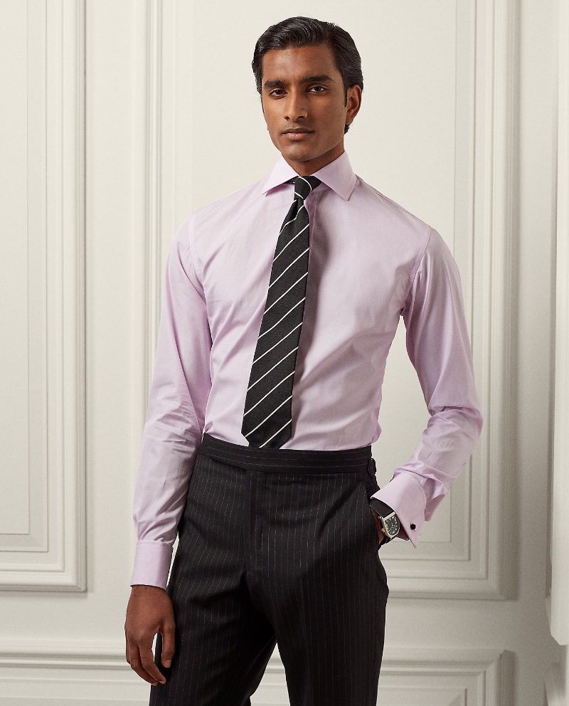 purple dress shirt