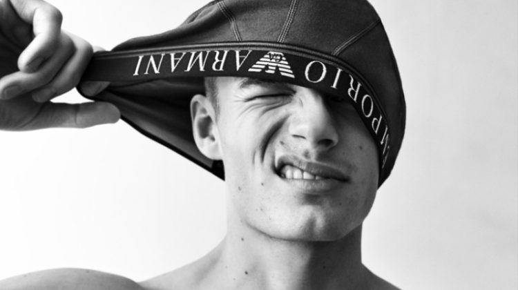 Finley Prentice fronts Emporio Armani's spring-summer 2023 underwear campaign.