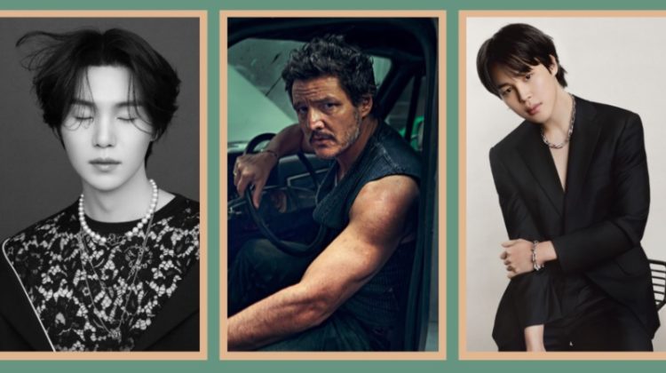 Week in Review: Suga photographed by Kim Yeongjun for Marie Claire Korea, Pedro Pascal photographed by Norman Jean Roy for Esquire, and Jimin for Tiffany & Co. "This is Tiffany" campaign.