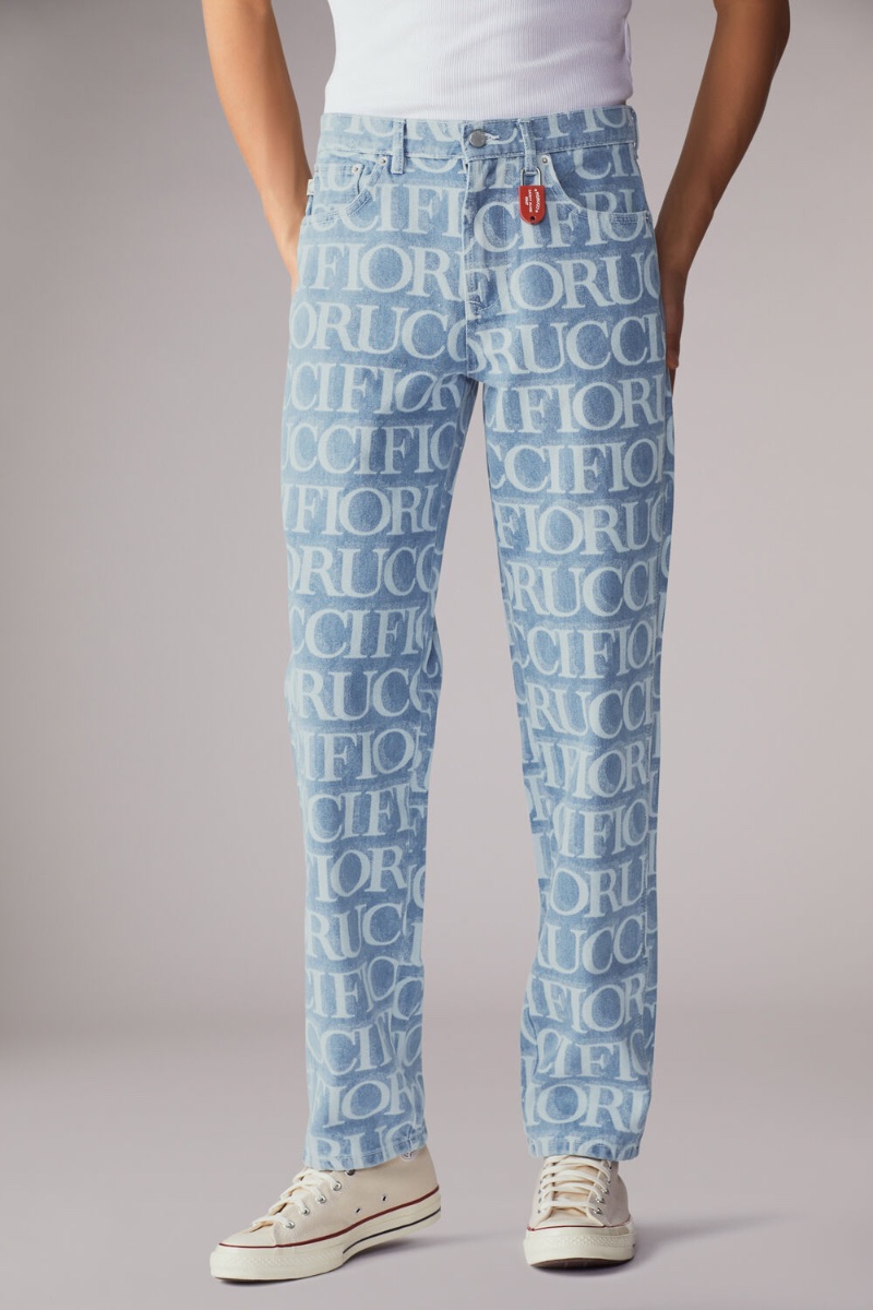 Fiorucci Laser Monogram Jeans Blue