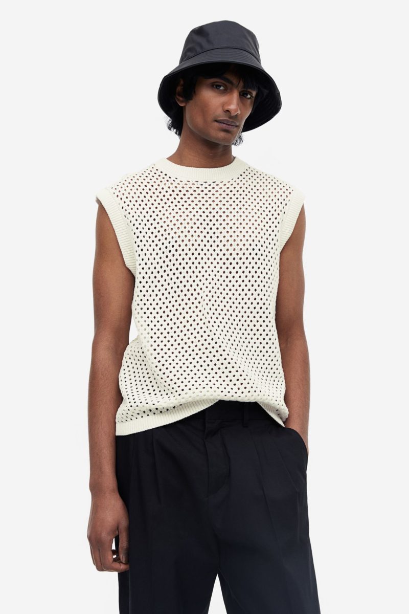 H&M Regular Fit Hole-knit Sweater Vest