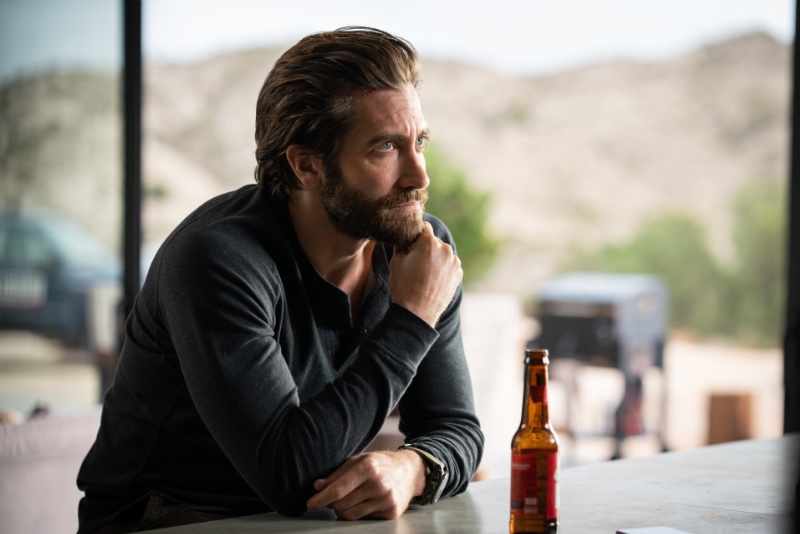 Jake Gyllenhaal wears a henley as Sgt. John Kinley in Guy Ritchie's The Covenant. 