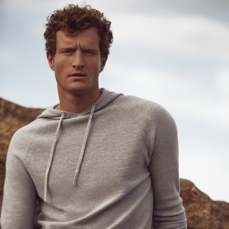 Bas Tijhof wears a cashmere hoodie by Johnstons of Elgin. » Highland Style: Johnstons of Elgin Spring 2023 Bas Tijhof wears a cashmere hoodie by Johnstons of Elgin.