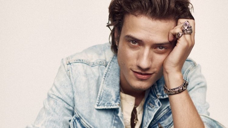 Model Serge Rigvava doubles down on denim for Lee's spring 2023 campaign.