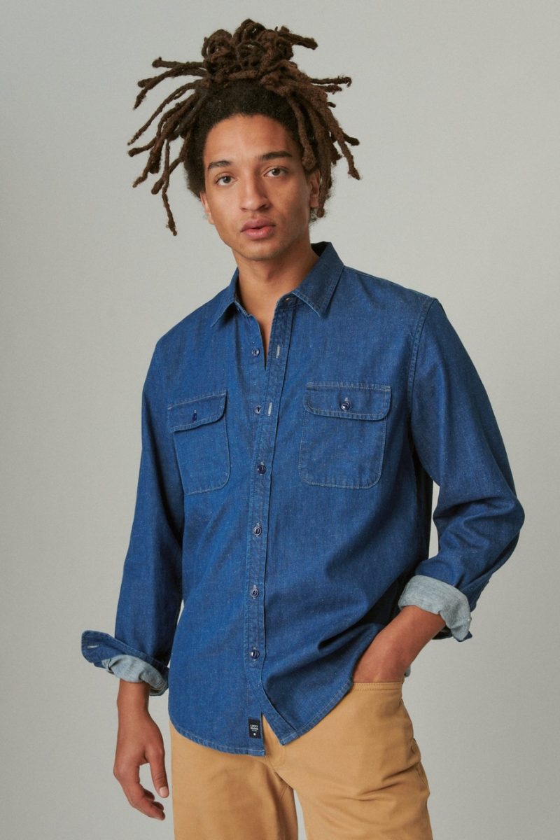 Lucky Brand Lived-In Denim Long Sleeve Workwear Shirt