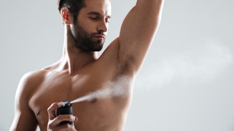 Man Deodorant Body Spray Shirtless
