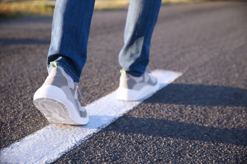 Man Sneakers Walking