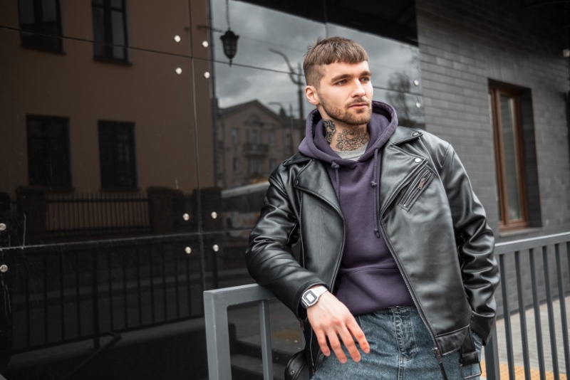 Man with Neck Tattoo Leather Jacket » Does a Neck Tattoo Hurt? The Pros & Cons: Everything to Know Man with Neck Tattoo Leather Jacket