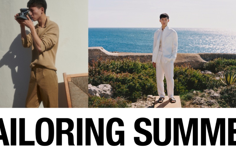 Wearing white linen and more, Woosang Kim dons Massimo Dutti. 