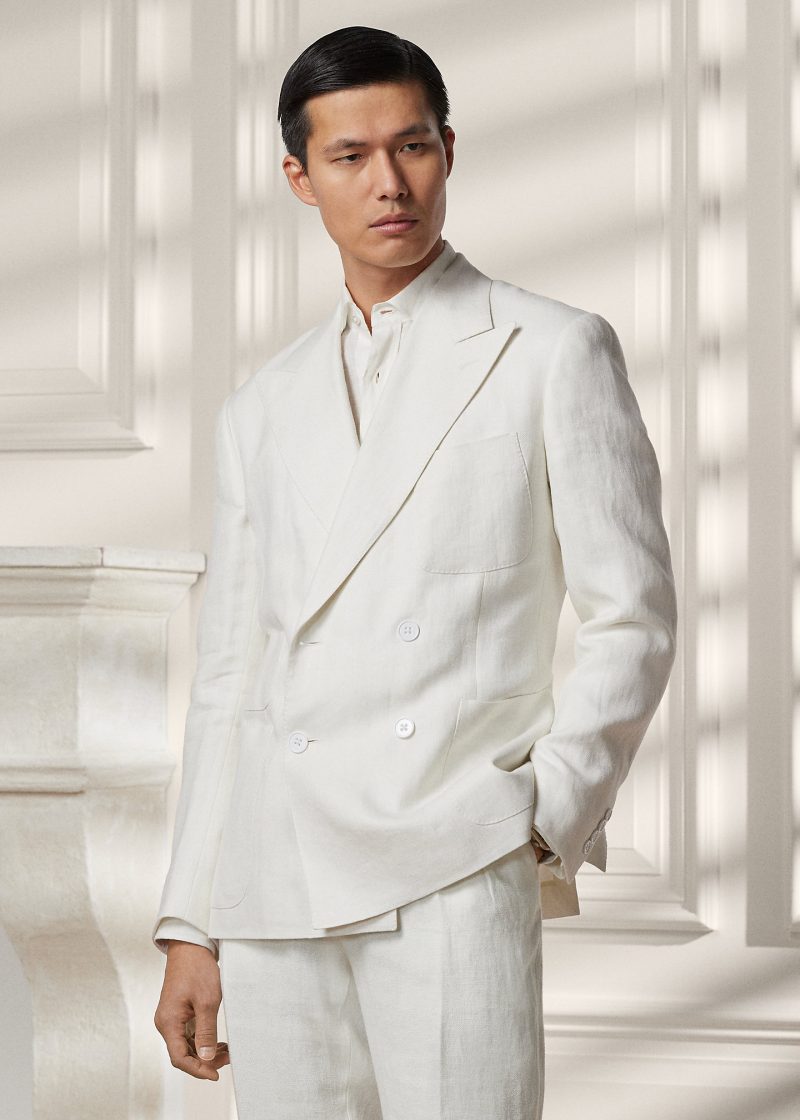 Ralph Lauren Linen Herringbone » Men's White Linen Outfit Inspiration: Summer Chic Ralph Lauren Linen Herringbone