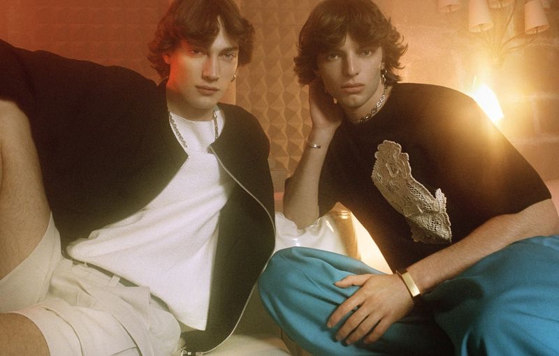 Models Freek Iven and Fernando Albaladejo front SYSTEM's spring-summer 2023 campaign.