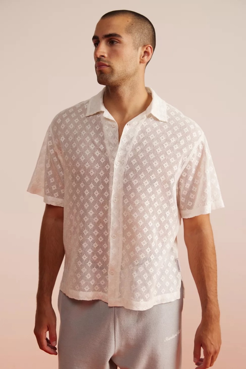 Standard Cloth Cotton Mesh Shirt Urban Outfitters