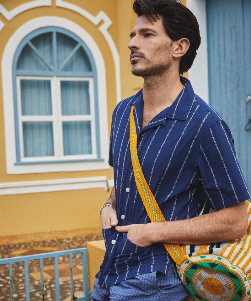 Todd Snyder Blue Stripe Leisure Shirt