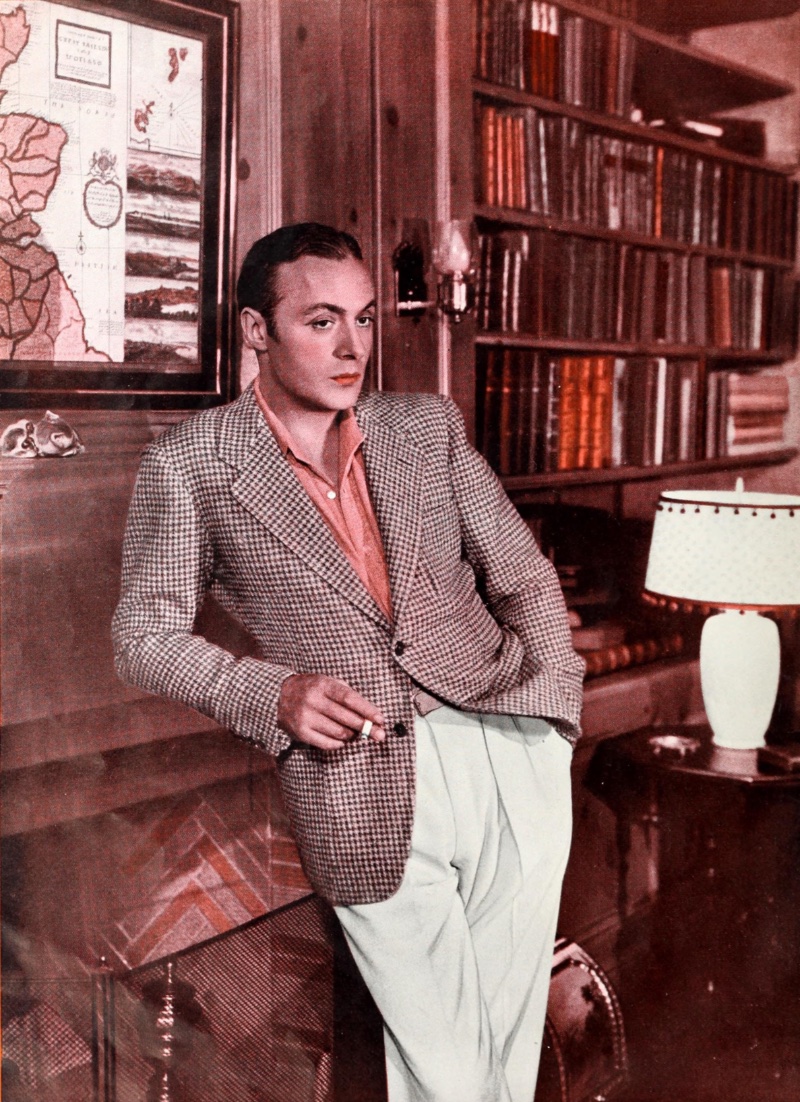 Pictured circa July 1, 1936, actor Charles Boyer is striking in a check sport coat and pleated trousers. 