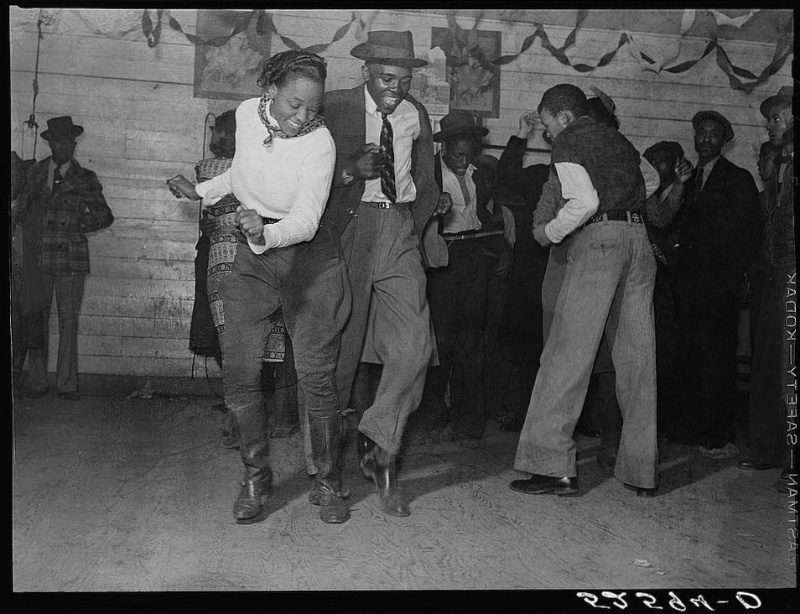 Locals spend a Saturday evening Jitterbugging in Clarksdale, Mississippi circa November 1939. 