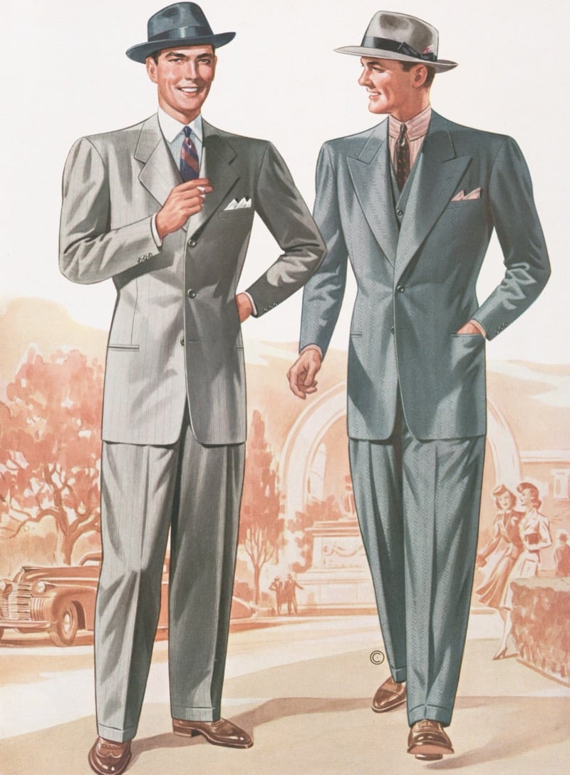 1940s mens drape suits