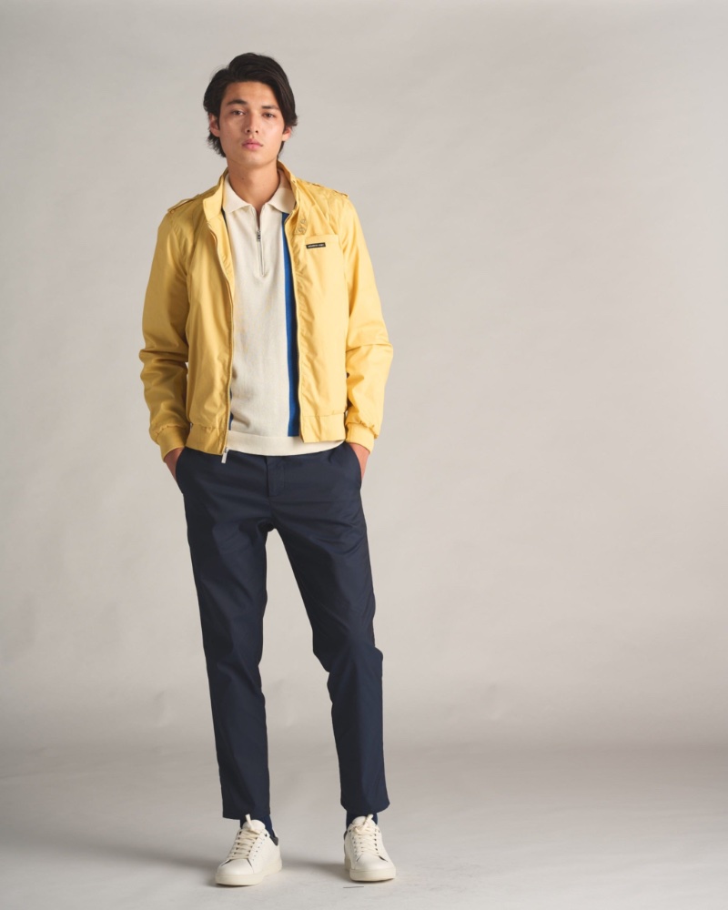 80s Fashion Men Members Only Jacket Soft Yellow