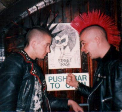 80s Fashion Men Punk Rock Style Spiky Hair Leather Jackets
