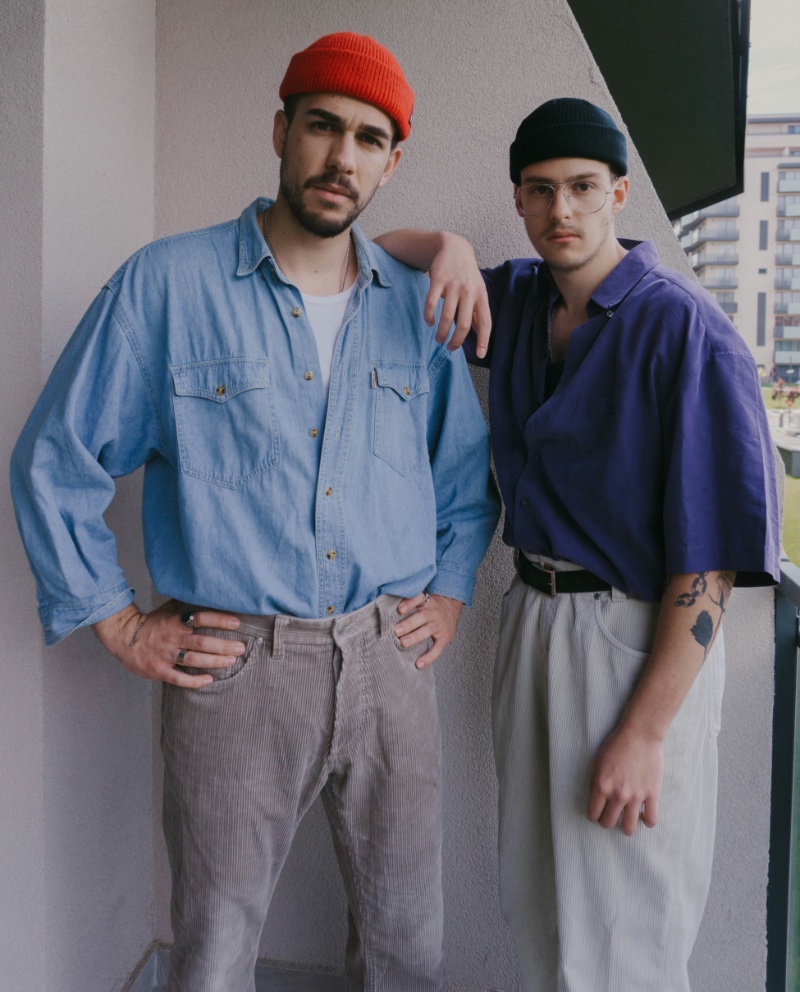 80s Inspired Fashion Men Boxy Oversized Shirts High Waisted Pants