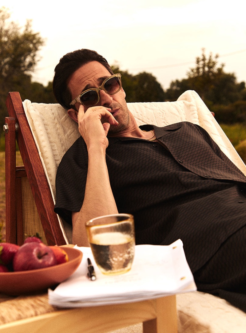 Relaxing in Puglia, Italy, Adrien Brody fronts Kith's summer 2023 campaign. 