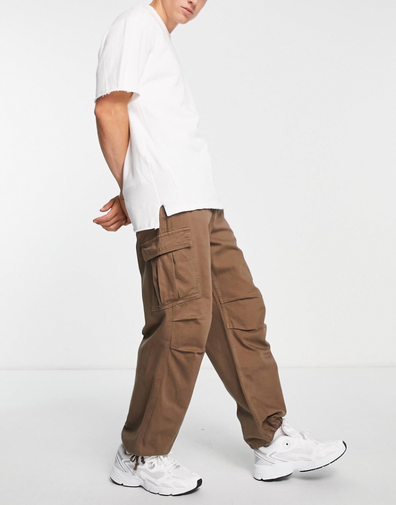 Bershka jersey cargo shorts in gray