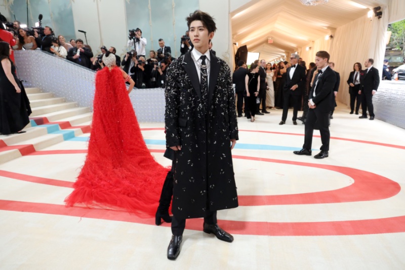 Cai Xukun wears Prada to the 2023 Met Gala.