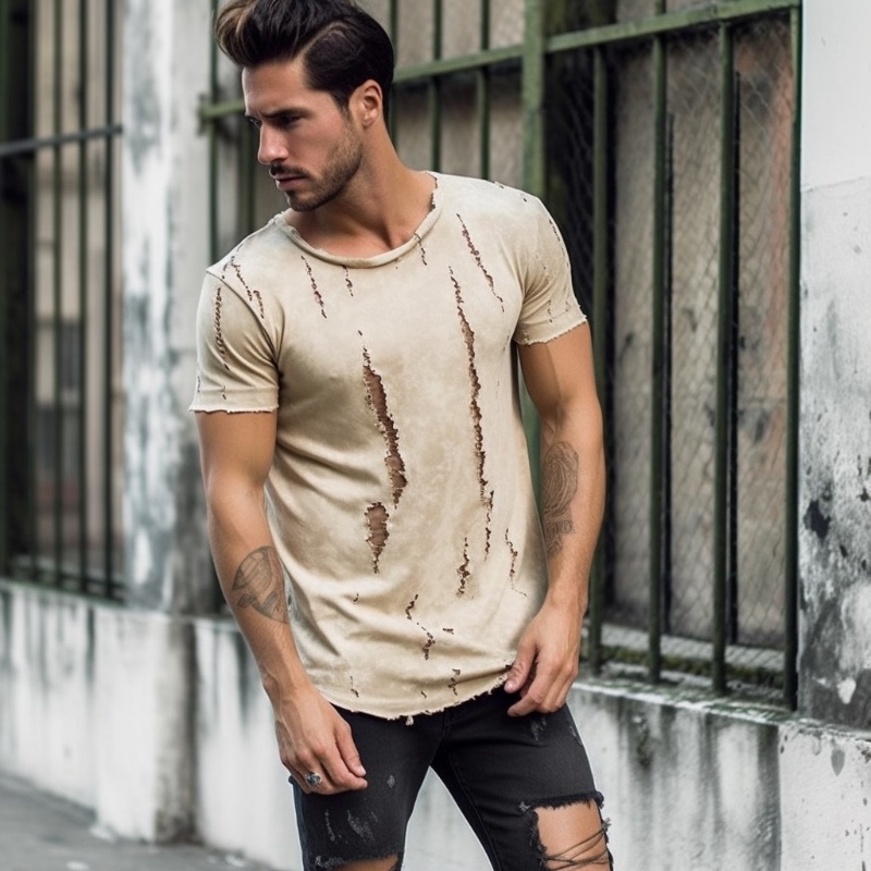 Distressed T-Shirt » 3 DIY T-Shirt Ideas: Fashioning Creativity Distressed T-Shirt
