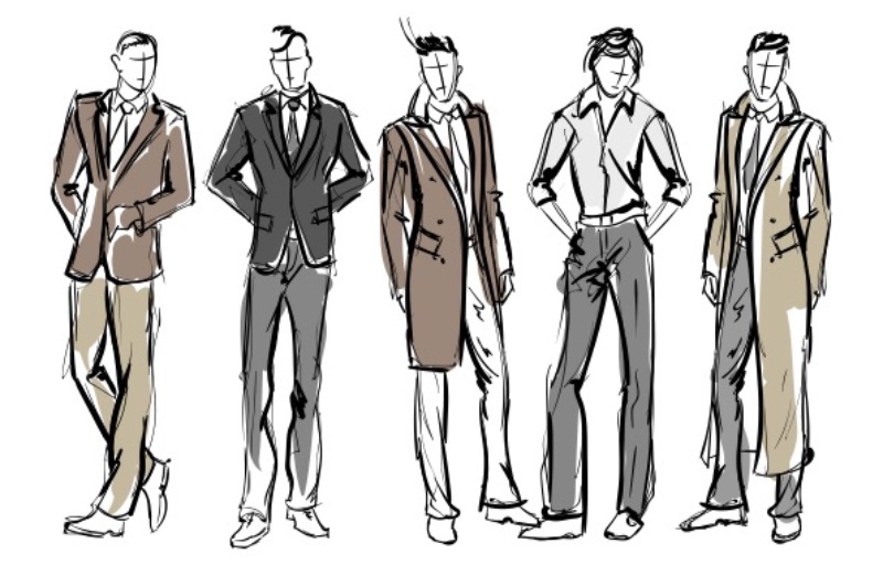 Fashion Sketch Illustration Mens Fashion