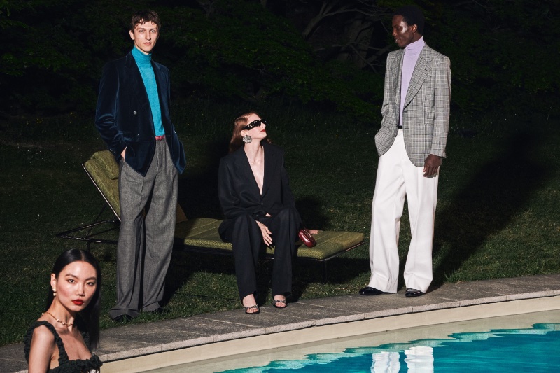 Sleek tailoring shines in the Gucci Vault summer 2023 campaign.