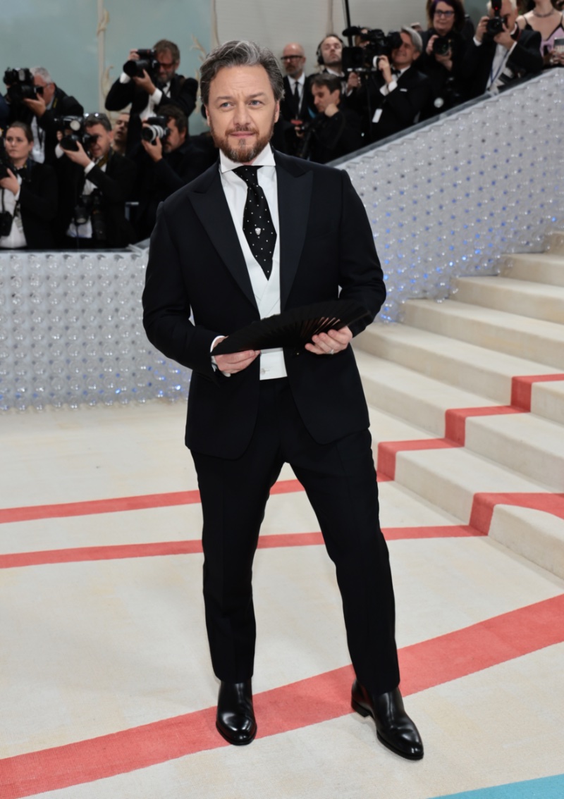 James McAvoy wears Dunhill to the 2023 Met Gala. » Men of the 2023 Met Gala: A Tribute to Karl Lagerfeld James McAvoy wears Dunhill to the 2023 Met Gala.