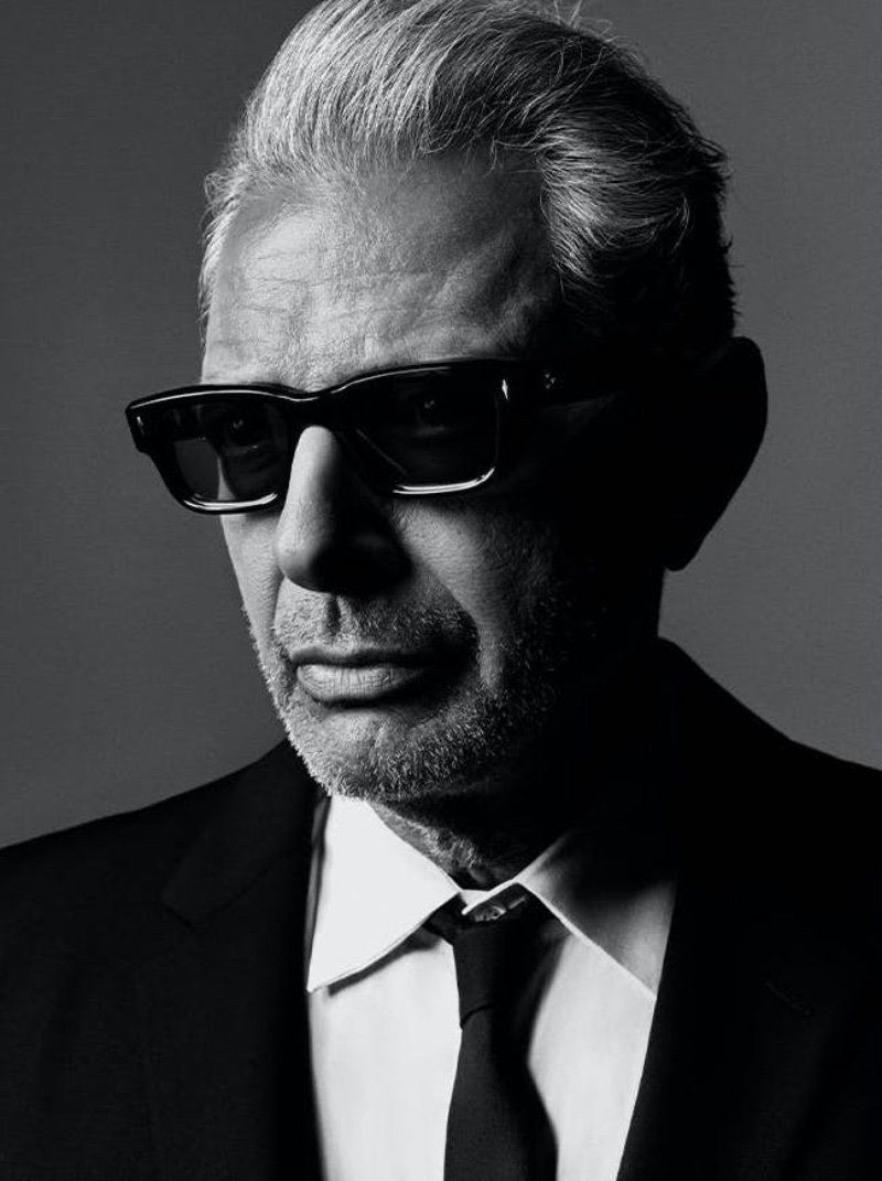 Actor Jeff Goldblum pictured in the Jeff sunglasses by Jacques Marie Mage.