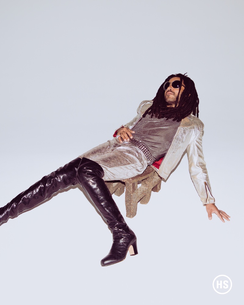 Embracing gender-bending style, Lenny Kravitz wears his own clothes, thigh-high boots, and accessories. » Lenny Kravitz for Highsnobiety: On Living Authentically Embracing gender-bending style, Lenny Kravitz wears his own clothes, thigh-high boots, and accessories.
