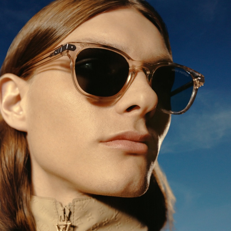 Teo Fortin stars in the Louis Vuitton LV Signature sunglasses collection campaign. 