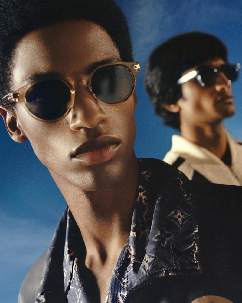 Claudio Tibunga and Rishi Robin appear in the Louis Vuitton LV Signature sunglasses collection campaign. 