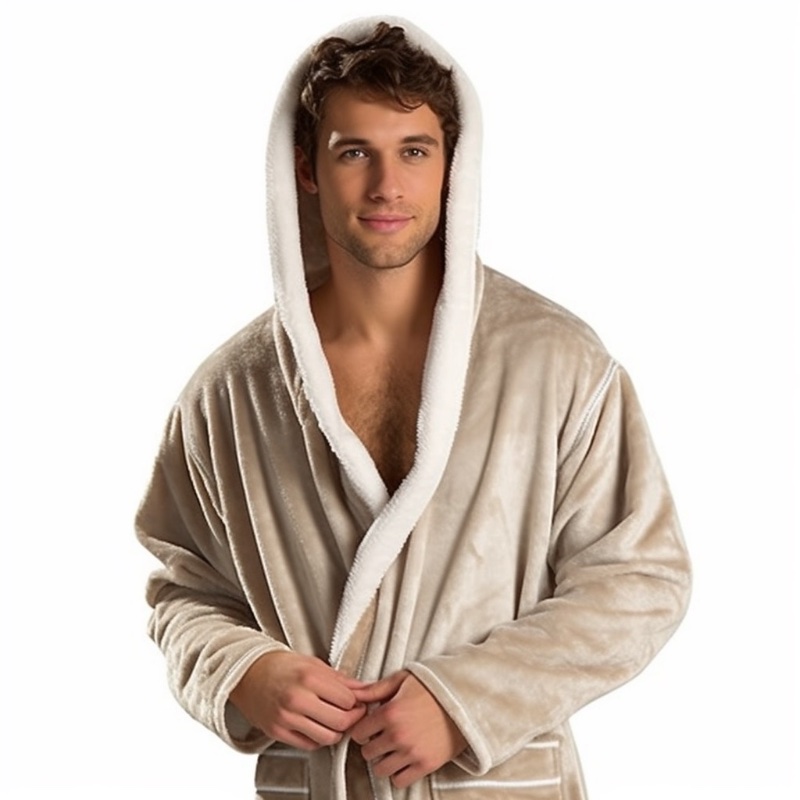 Man Plush Hooded Robe