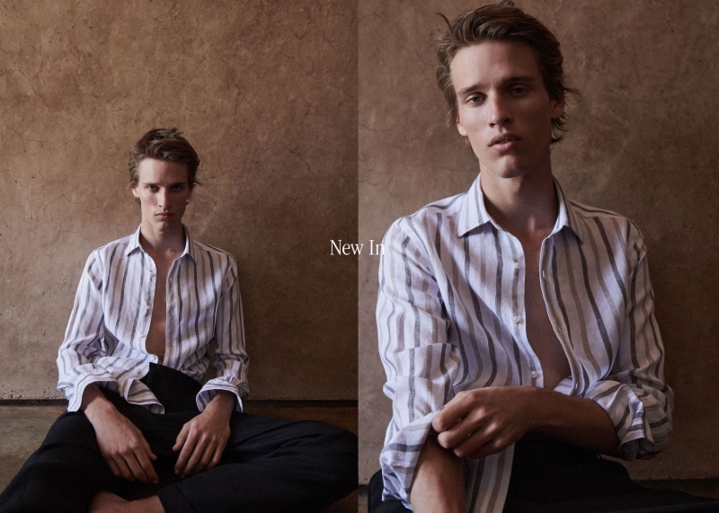 » Utter Stillness: Yeray Relaxes in Massimo Dutti Massimo Dutti 2023 Yeray Allgayer 010