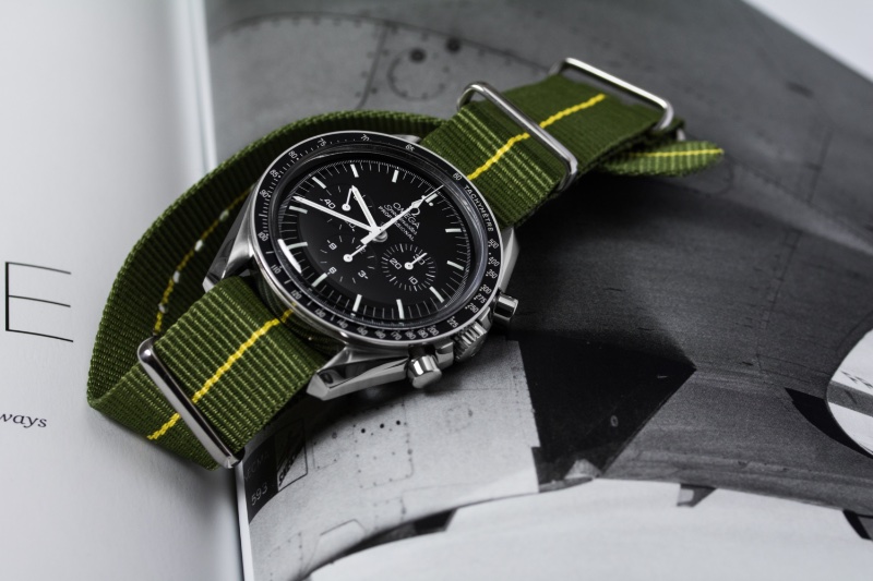 Omega Speedmaster Moonwatch 3570 50 Green NATO Strap » NATO Watch Straps: The Enduring Style of an Icon Omega Speedmaster Moonwatch 3570 50 Green NATO Strap