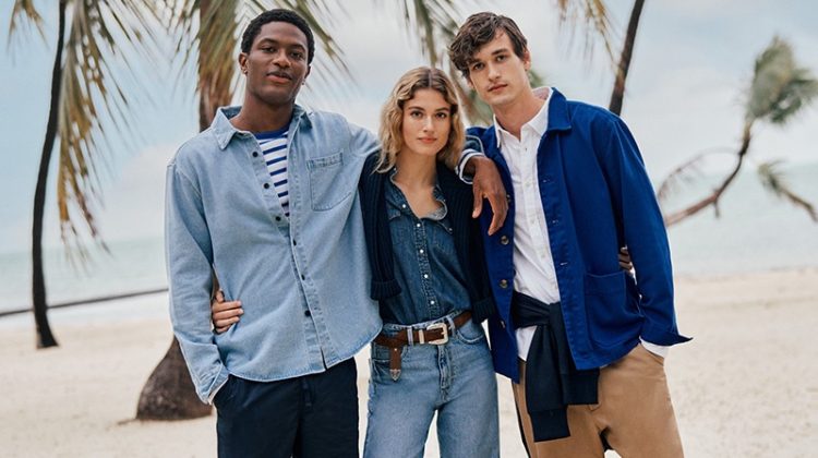 Sporting preppy style, Hamid Onifade, Altyn Simpson, and Jegor Venned star in Piombo's spring 2023 campaign.