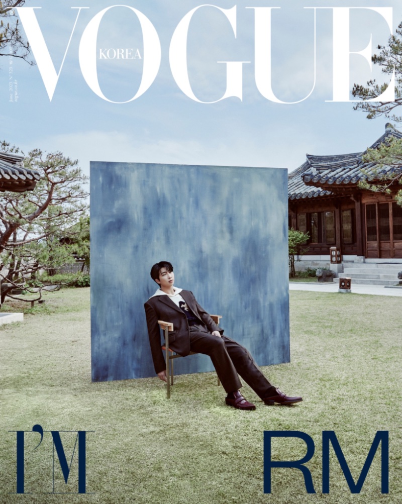 BTS member RM sits for a portrait, donning a Bottega Veneta suit for the June 2023 cover of Vogue Korea. » RM's Triple Threat: Vogue Korea's June 2023 Covers BTS member RM sits for a portrait, donning a Bottega Veneta suit for the June 2023 cover of Vogue Korea.