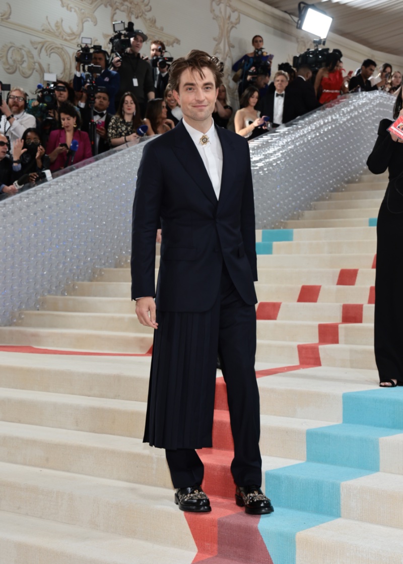 Robert Pattinson wears Dior Men to the 2023 Met Gala. 