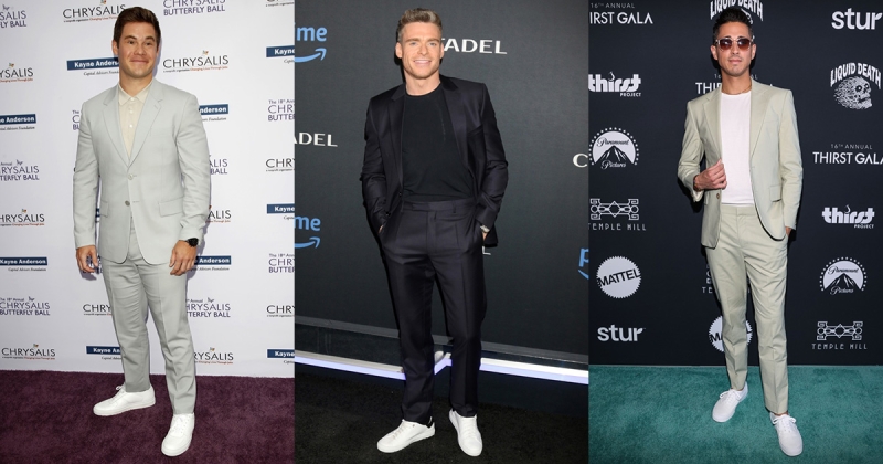 Suits with White Sneakers Outfit Inspiration