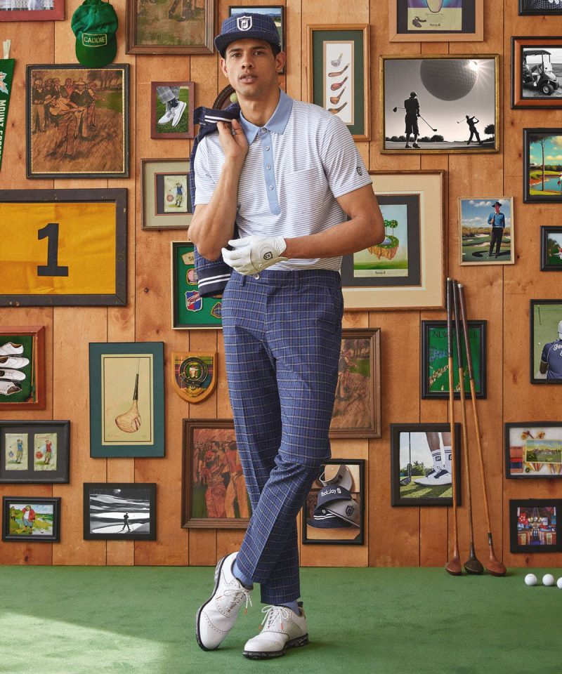 Todd Snyder Footjoy Seersucker Drawstring Sutton Pant Navy Check 002 » Todd Snyder x FootJoy: Modern Mid-Century Golf Style Todd Snyder Footjoy Seersucker Drawstring Sutton Pant Navy Check 002
