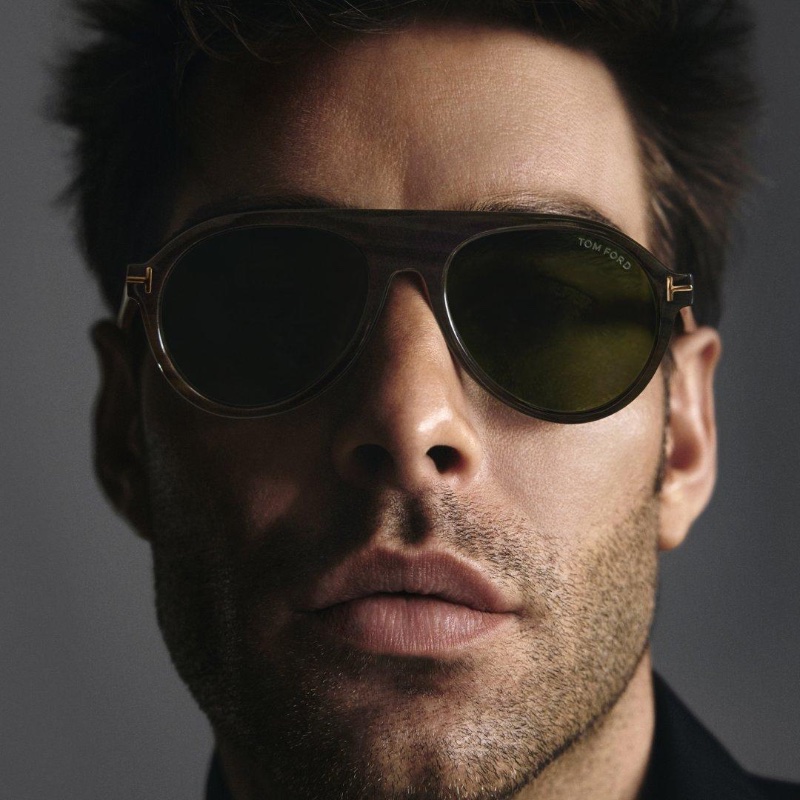 Jon Kortajarena rocks sunglasses for the Tom Ford Private Collection campaign.