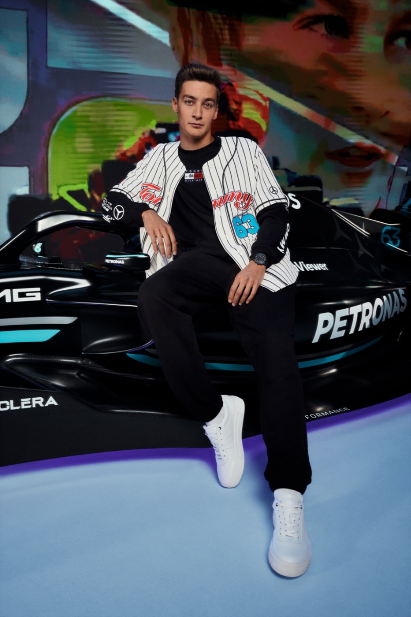 George Russell fronts the Tommy x Mercedes AMG F1 x Awake NY campaign. 