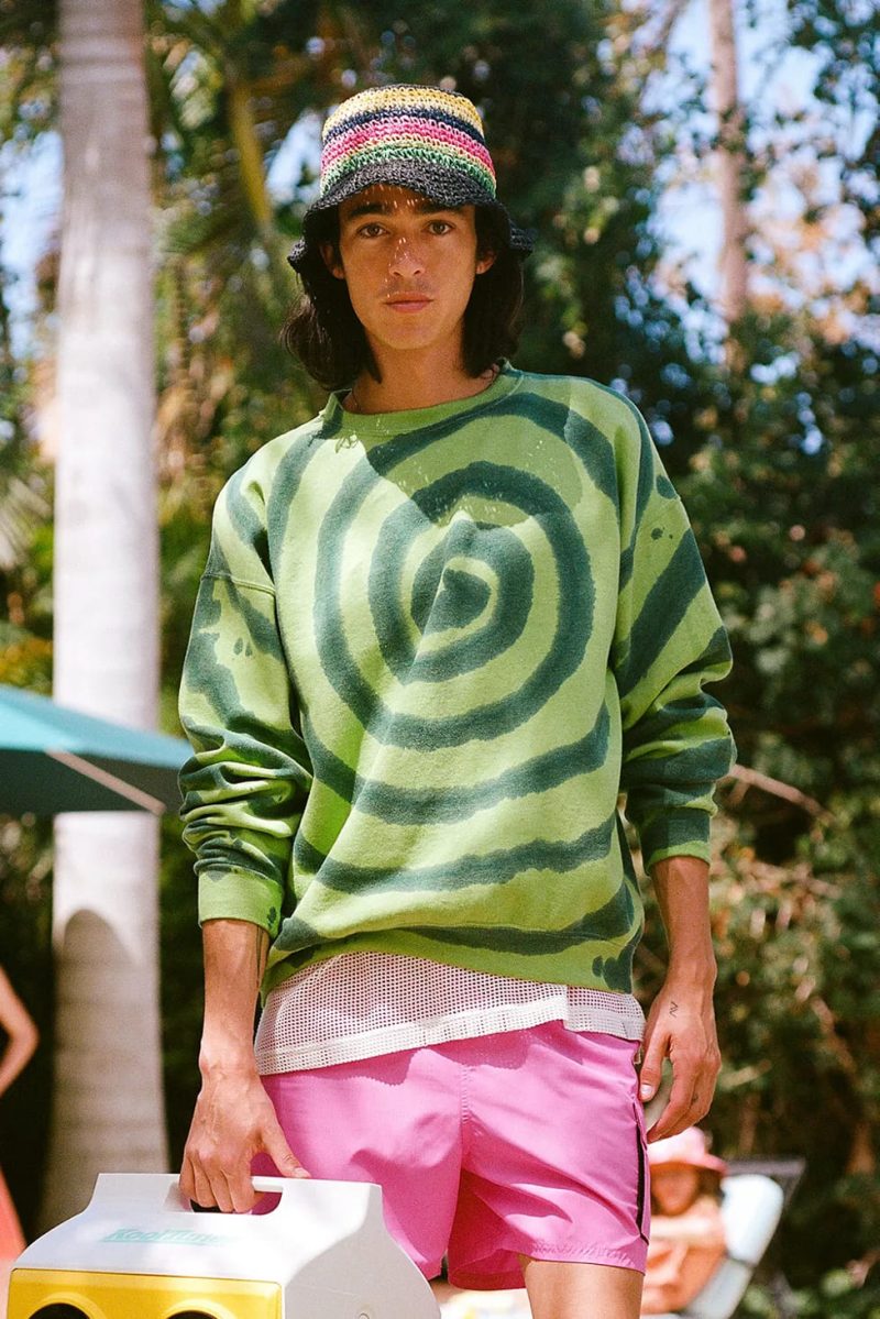 Urban Outfitters Urban Renewal Remade Spiral Dye Crew Neck Sweatshirt