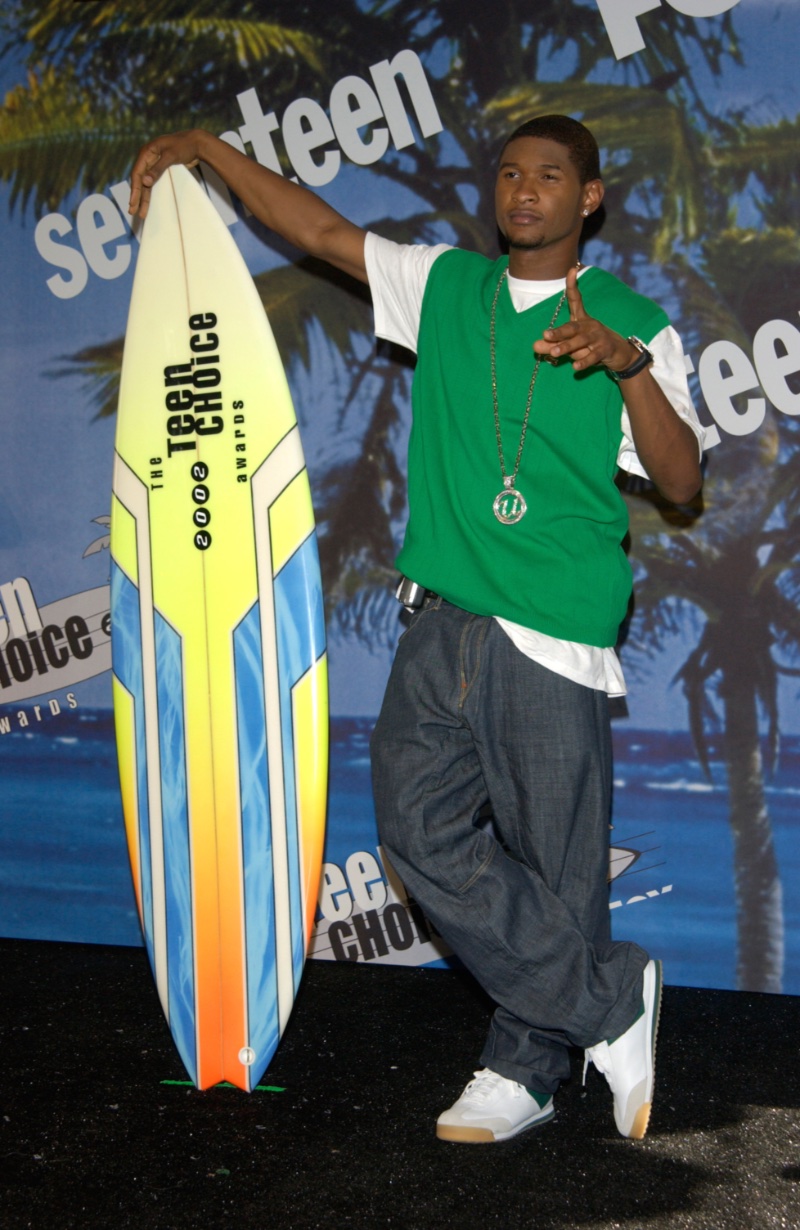 Usher 2002 Teen CHoice Awards Y2K Fashion Men Baggy Jeans Sweater Vest T-shirt