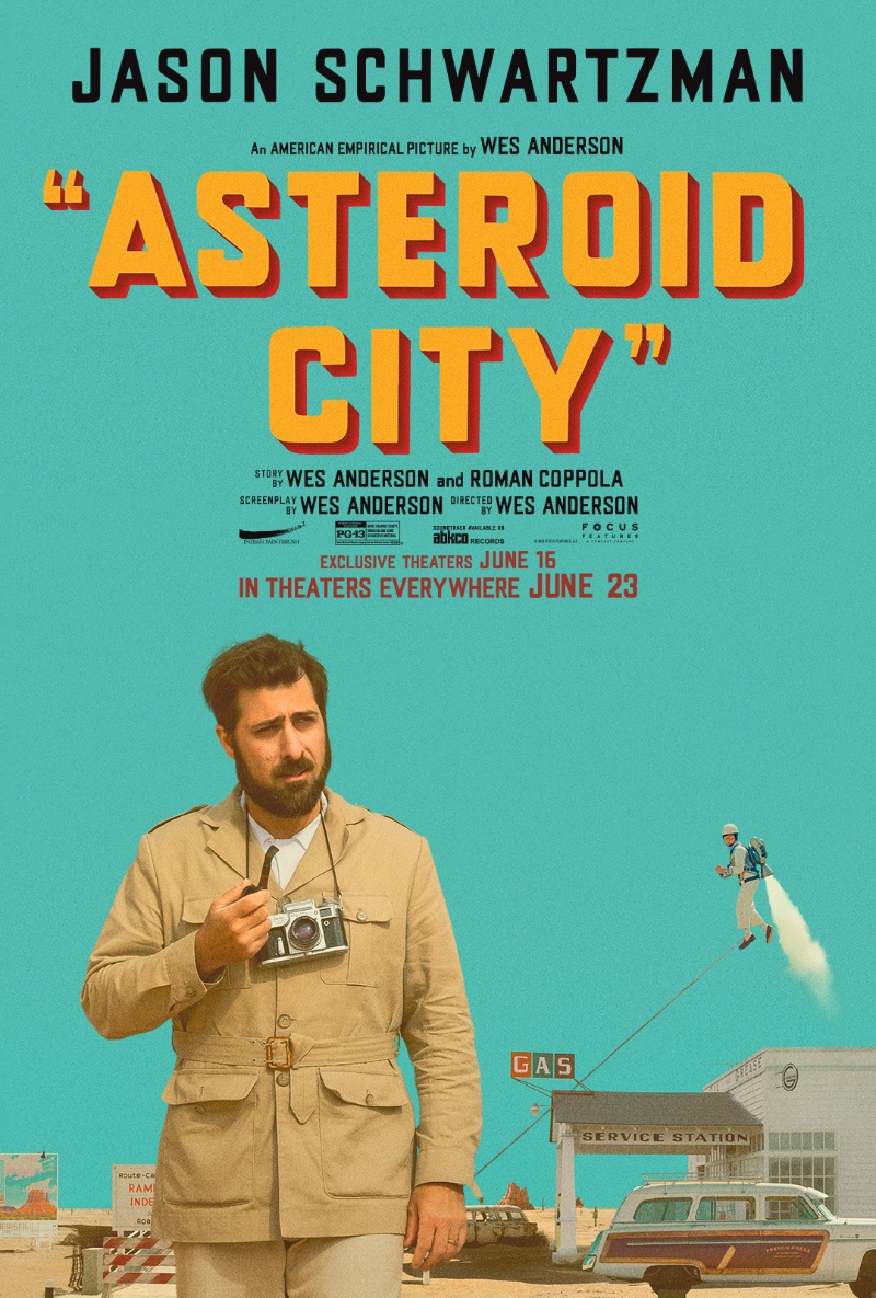 Asteroid City poster artwork featuring Jason Schwartzman. » Wes Anderson's Asteroid City: Unpacking the Visual Magic Asteroid City poster artwork featuring Jason Schwartzman.